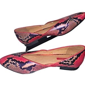 ECCO red snake print shoes